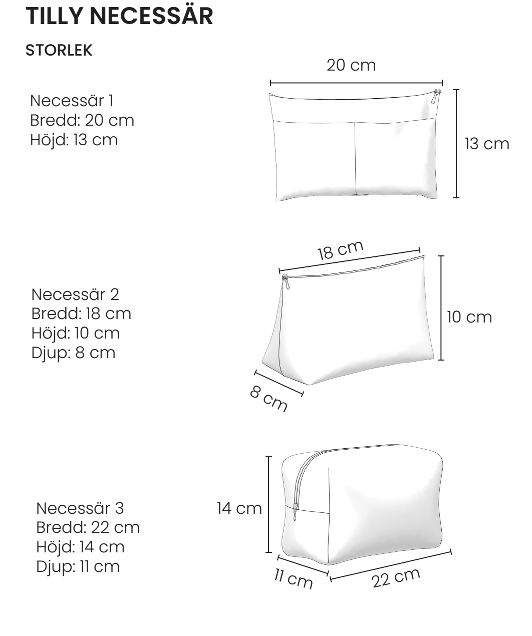 TILLY 3 necessärer - Symönster