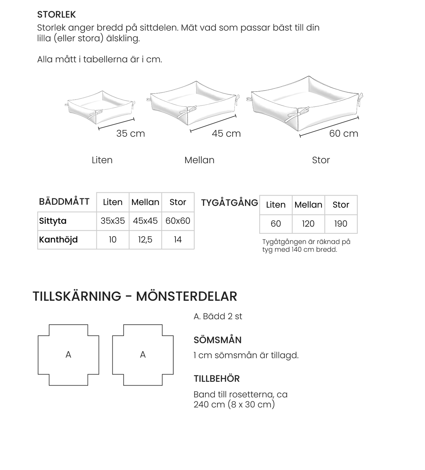 TEDDY Djurbädd i 3 storlekar - Symönster