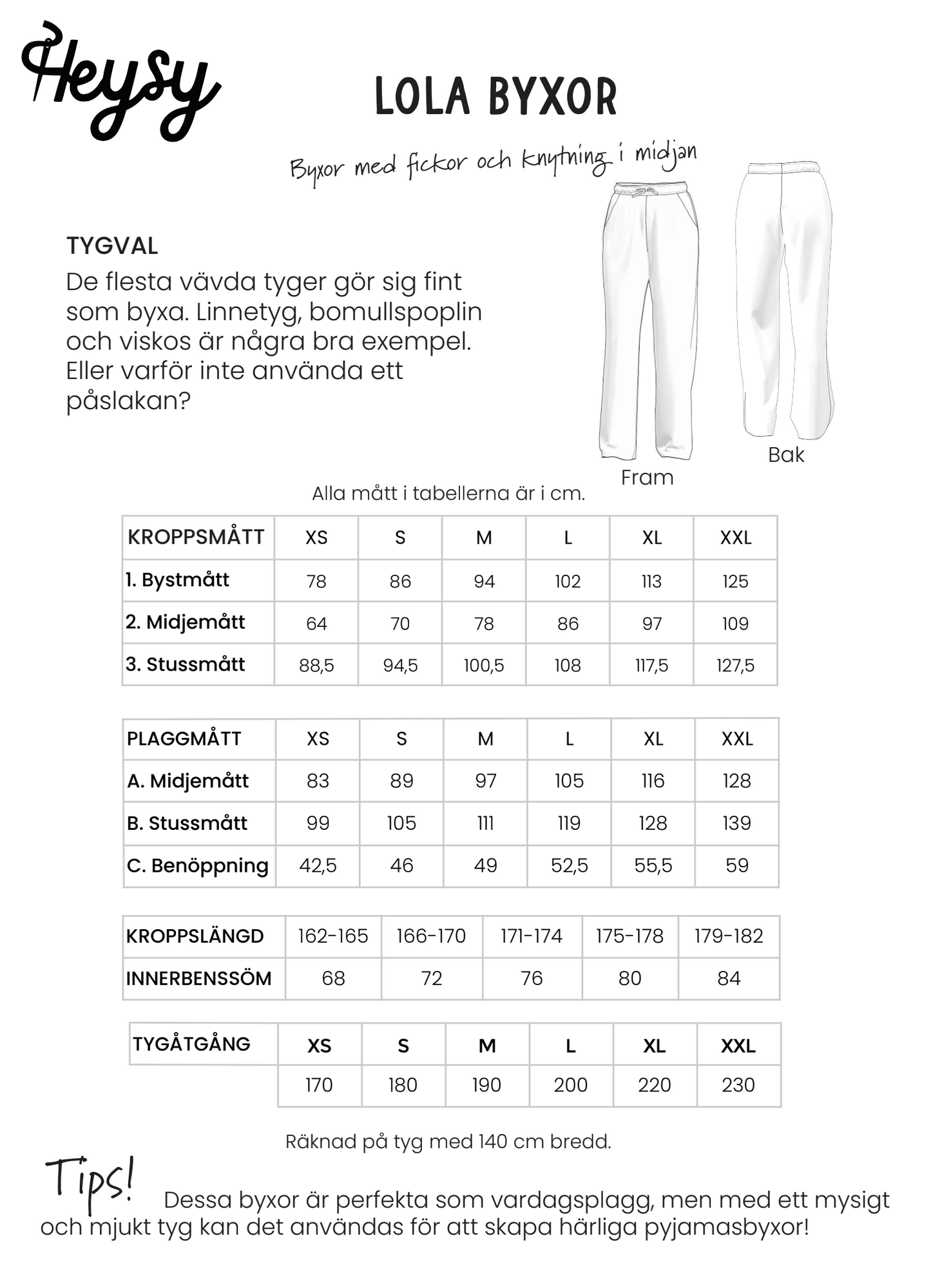 LOLA Byxor med resår - symönster